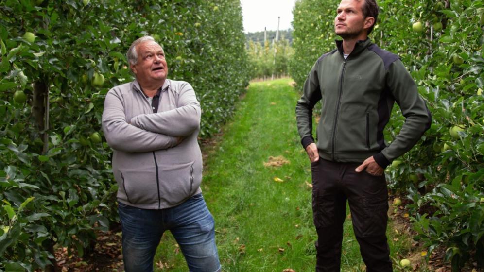 Apple farmers Walter and Stefan Gasser