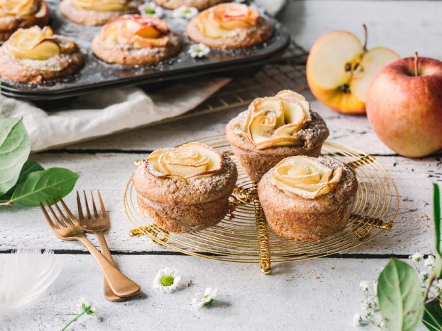 Muffin con rose di mele